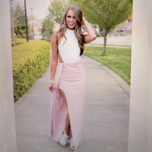 White and mauve maxi